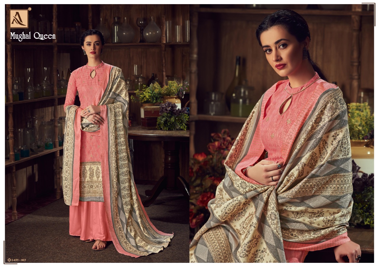 Alok Suit Mugal Queen Wool Designer Pashmina Suits Wholesale