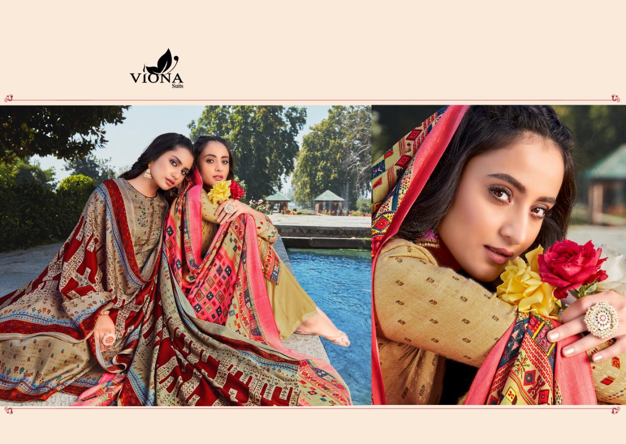 Viona Fiza Pashmina Print With Work And Shawl Dupatta Suits Wholesale