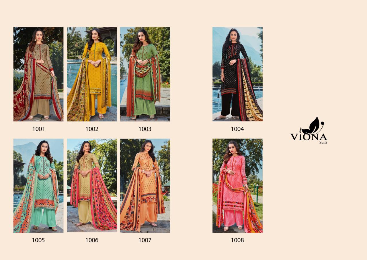 Viona Fiza Pashmina Print With Work And Shawl Dupatta Suits Wholesale