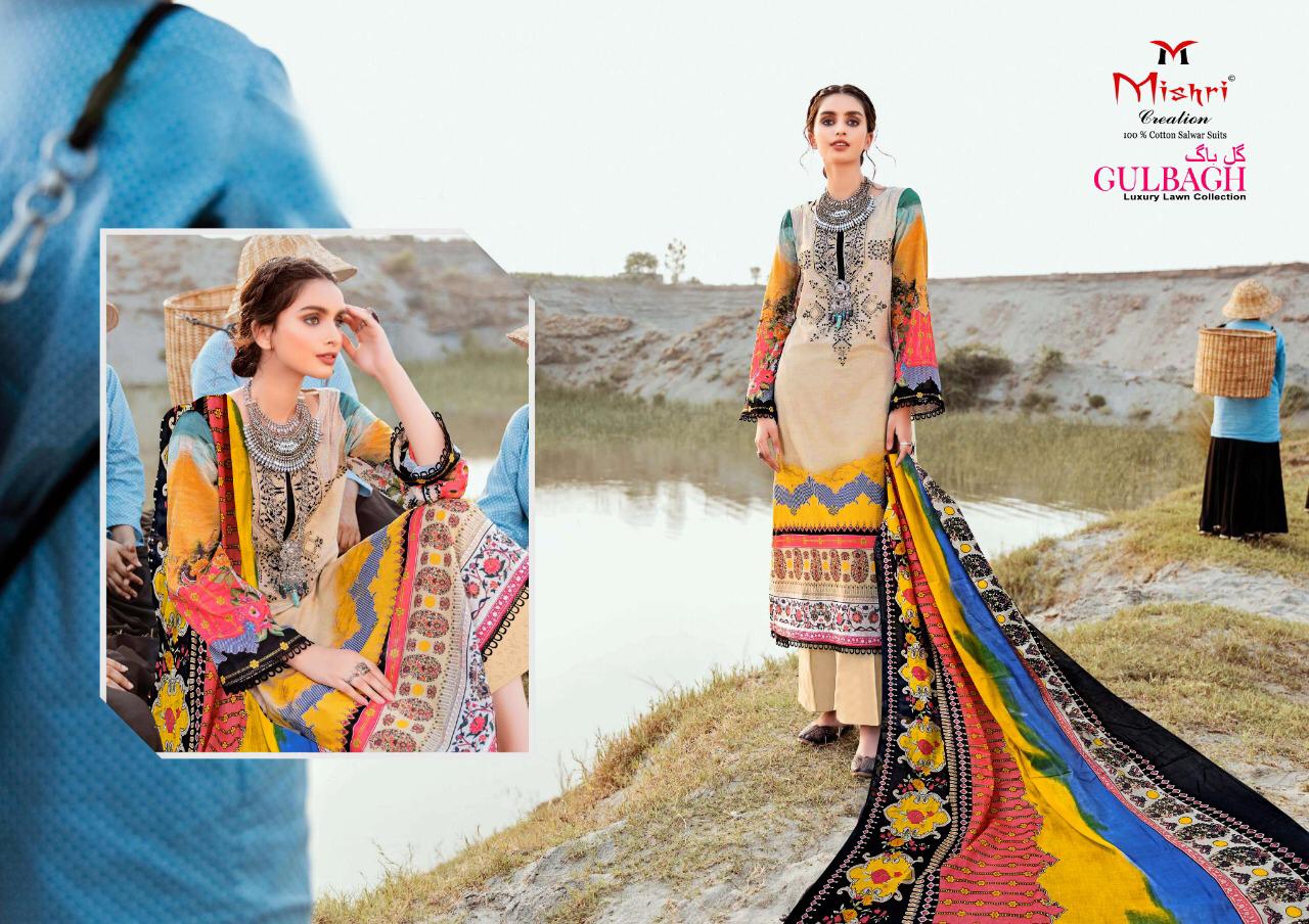 Mishri Creation Gulbagh Designer Luxury Lawn Collection Printed Lawn Suits Wholesale