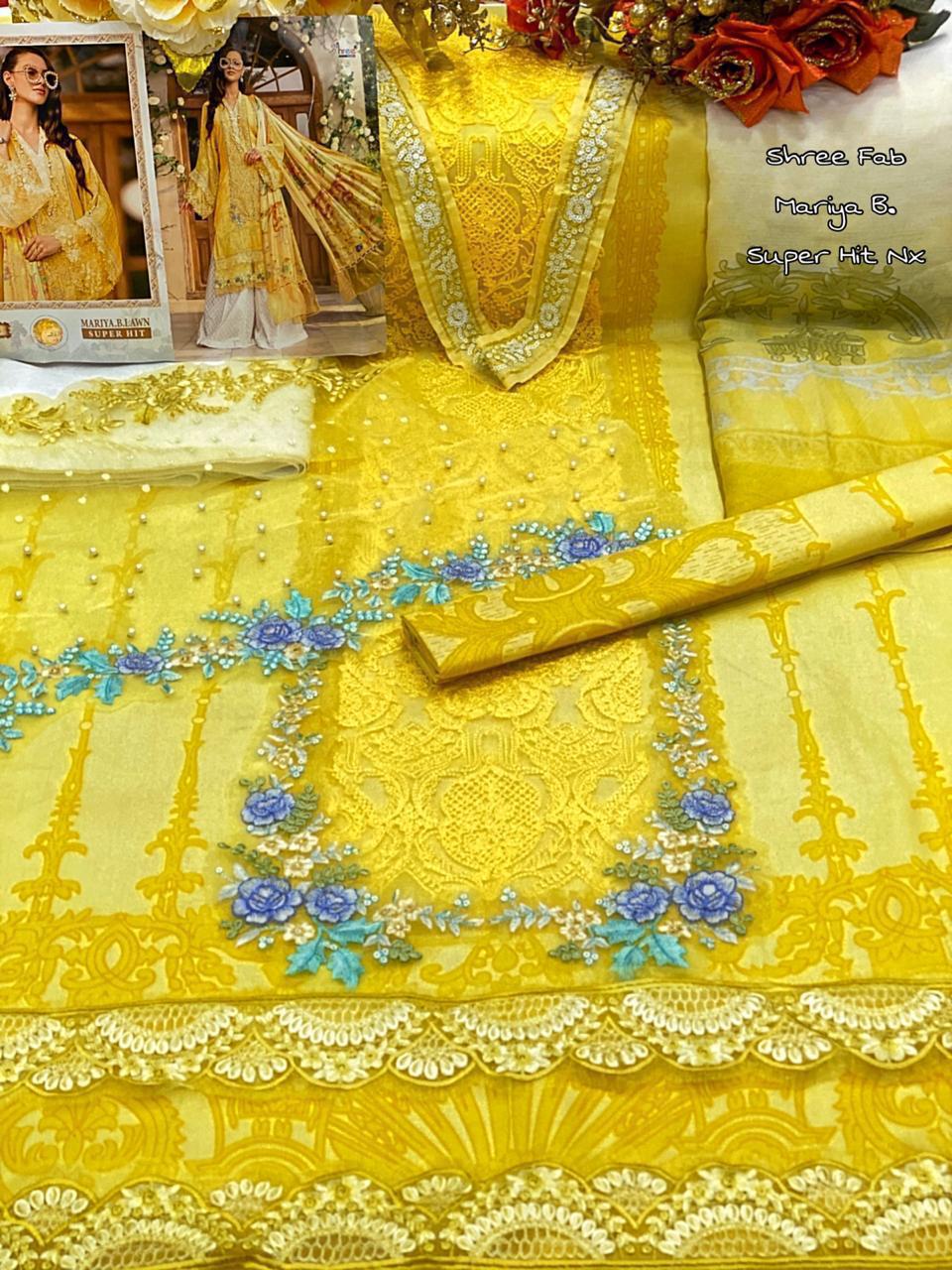 Shree Fab Mariya B Superhit Cotton Printed Embroidery Work Suits Wholesale Rate