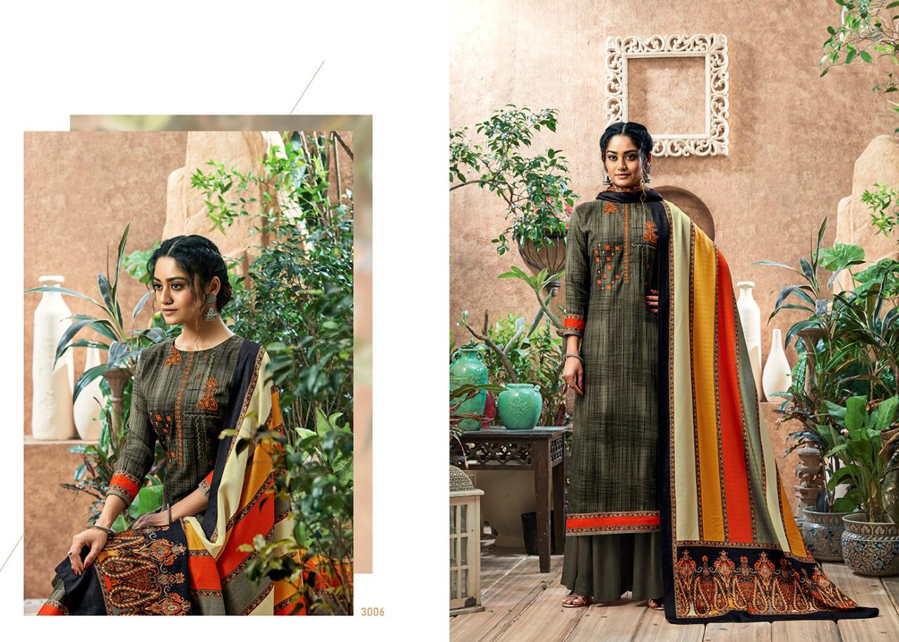 Sumyra Kashmiri Shawl Designer Pashmina Print With Self Embroidery Work With Shawl Dupatta Suits Wholesale