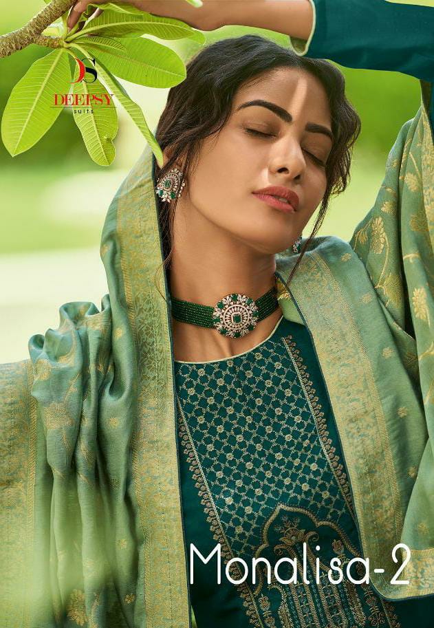 Deepsy Monalisa 2 Designer Nahya Silk With Self Embroidery Work Suits Wholesale