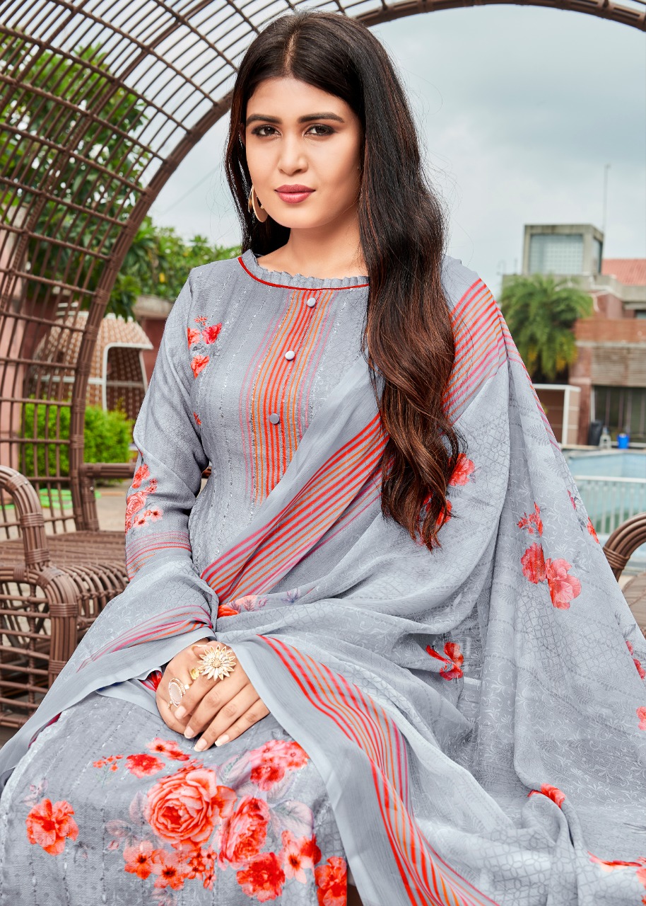 Bipson Nargis Designer Woolen Pashmina Digital Printed With Sequence Embroidery Work Suits Wholesale