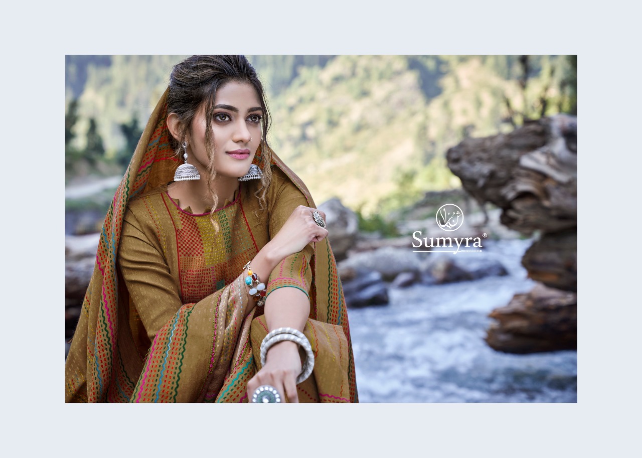 Sumyra Kashmiri Dhaga Designer Pashmina Printed Winter Wear Suits Wholesale