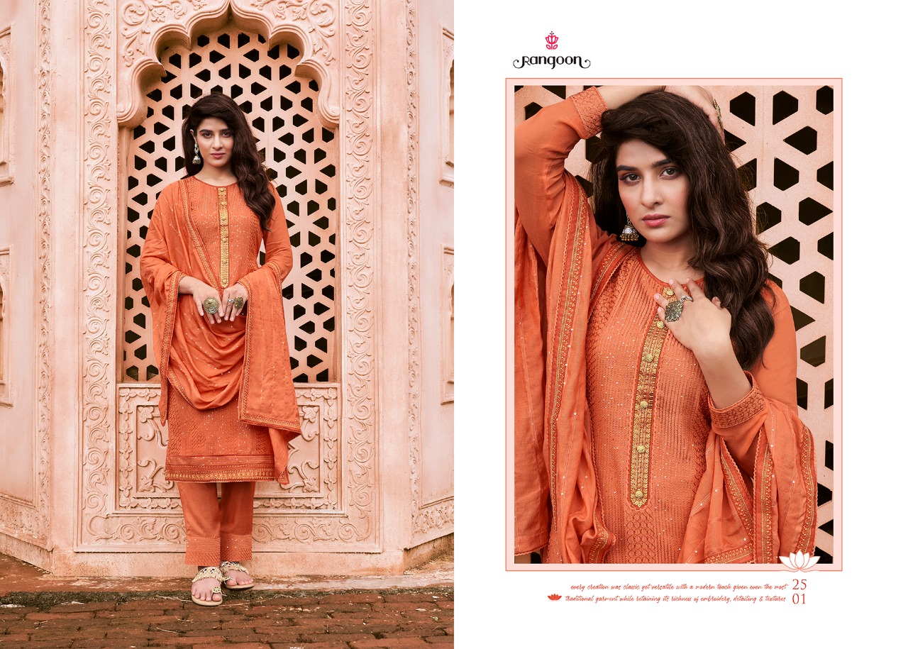 Rangoon Royal Touch Vol 2 Designer Bemberg Lucknowi Work Stitch Suits Wholesale