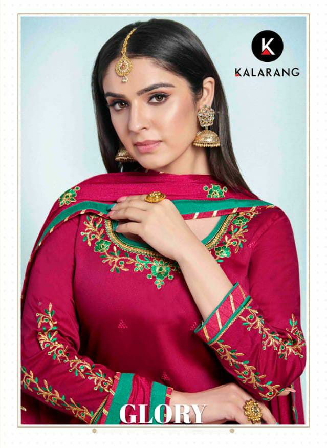 Kalarang Glory Designer Jam Silk Cotton With Embroidery Work Suits Wholesale