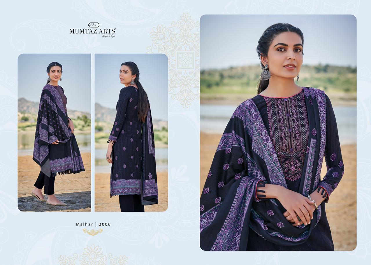 Mumtaz Arts Malhar Designer Digital Printe Box Pallu With Kashmiri Embroidery Work Suits Wholesale