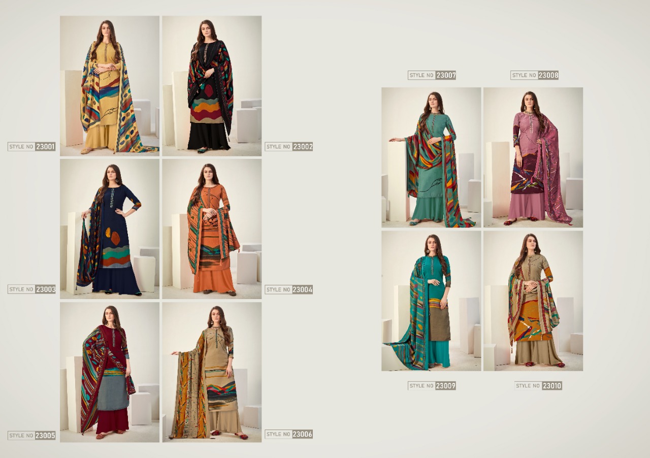 Ankit Textile Queen Designer Pure Printed Pashmina Work Suits Wholesale