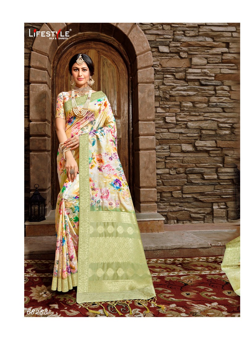 Lifestyle Hansmala Designer Lichi Silk Rich Pallu Sarees Wholesale