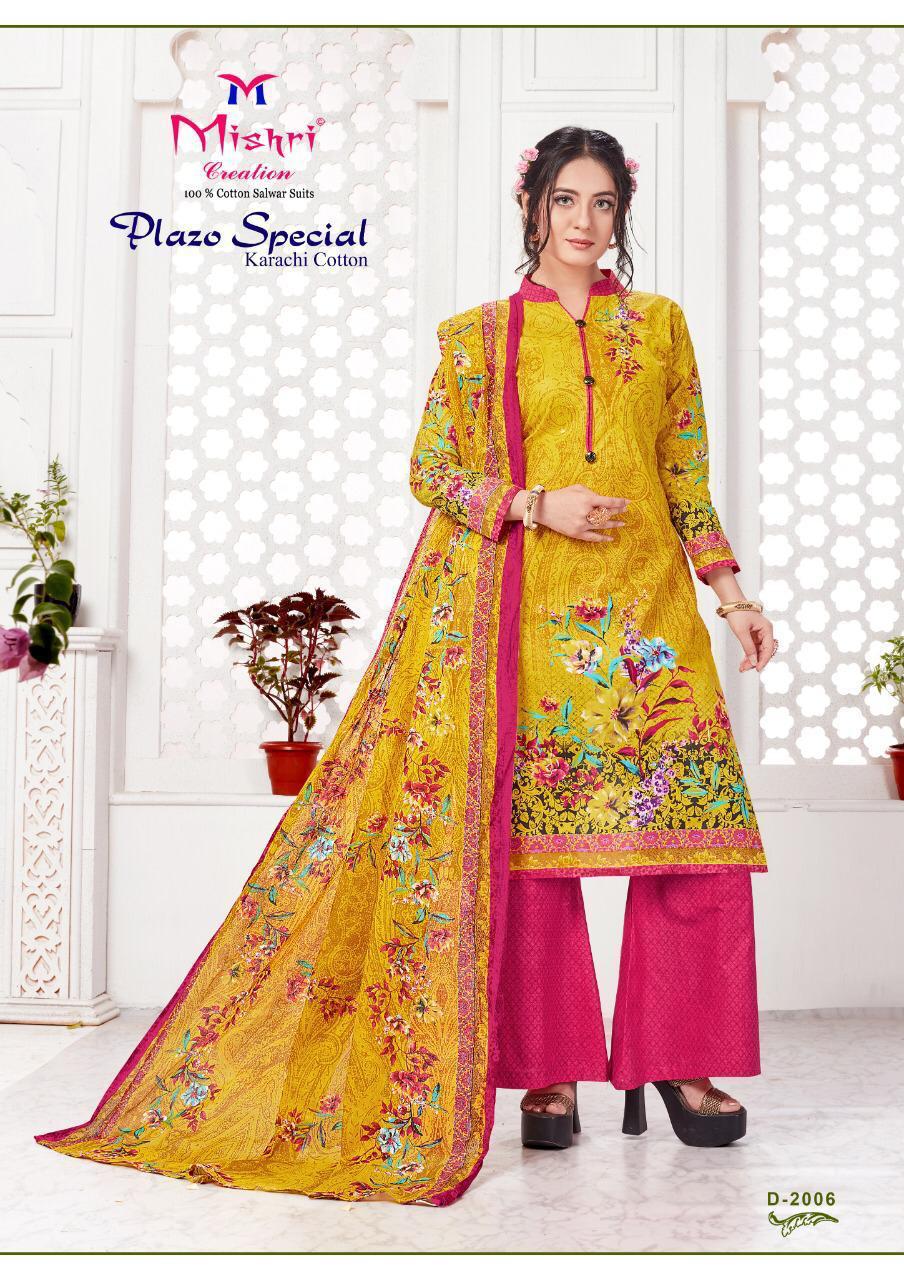 Mishri Creation Plazzo Special Vol 2 Designer Cotton Printed Karachi Style Suits In Single