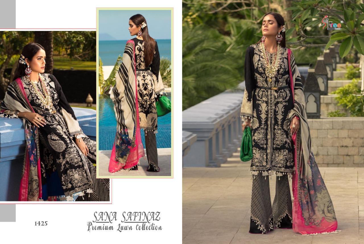 Shree Fab Sana Safinaz Premium Lawn Collection Vol 2 Designer Cotton Print With Embroidery Work Suits Wholesale