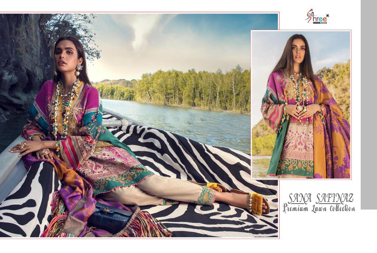 Shree Fab Sana Safinaz Premium Lawn Collection Vol 2 Designer Cotton Print With Embroidery Work Suits Wholesale
