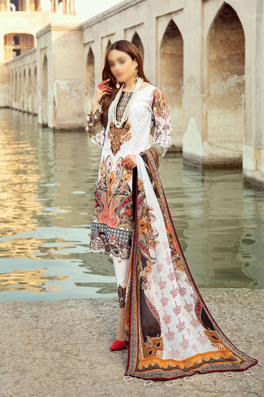 Al Meera D.1204,d.1205 Chevron Designer Luxury Lawn Embroidery With Fully Digital Printed Heavy Partywear Suits Wholesale