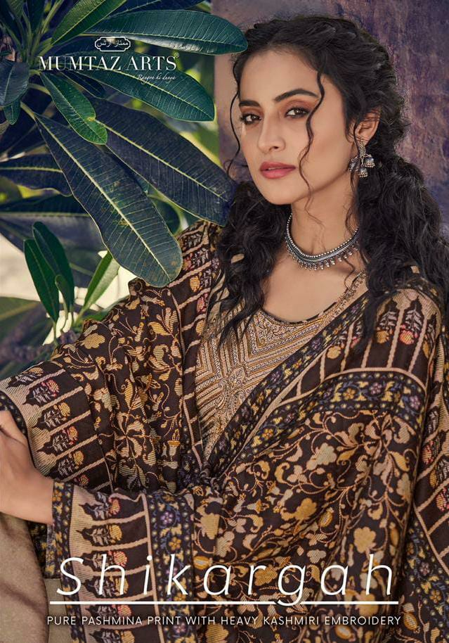 Mumtaz Arts Shikargah Designer Pashmina Kashmiri Embroidery Work Suits Wholesale