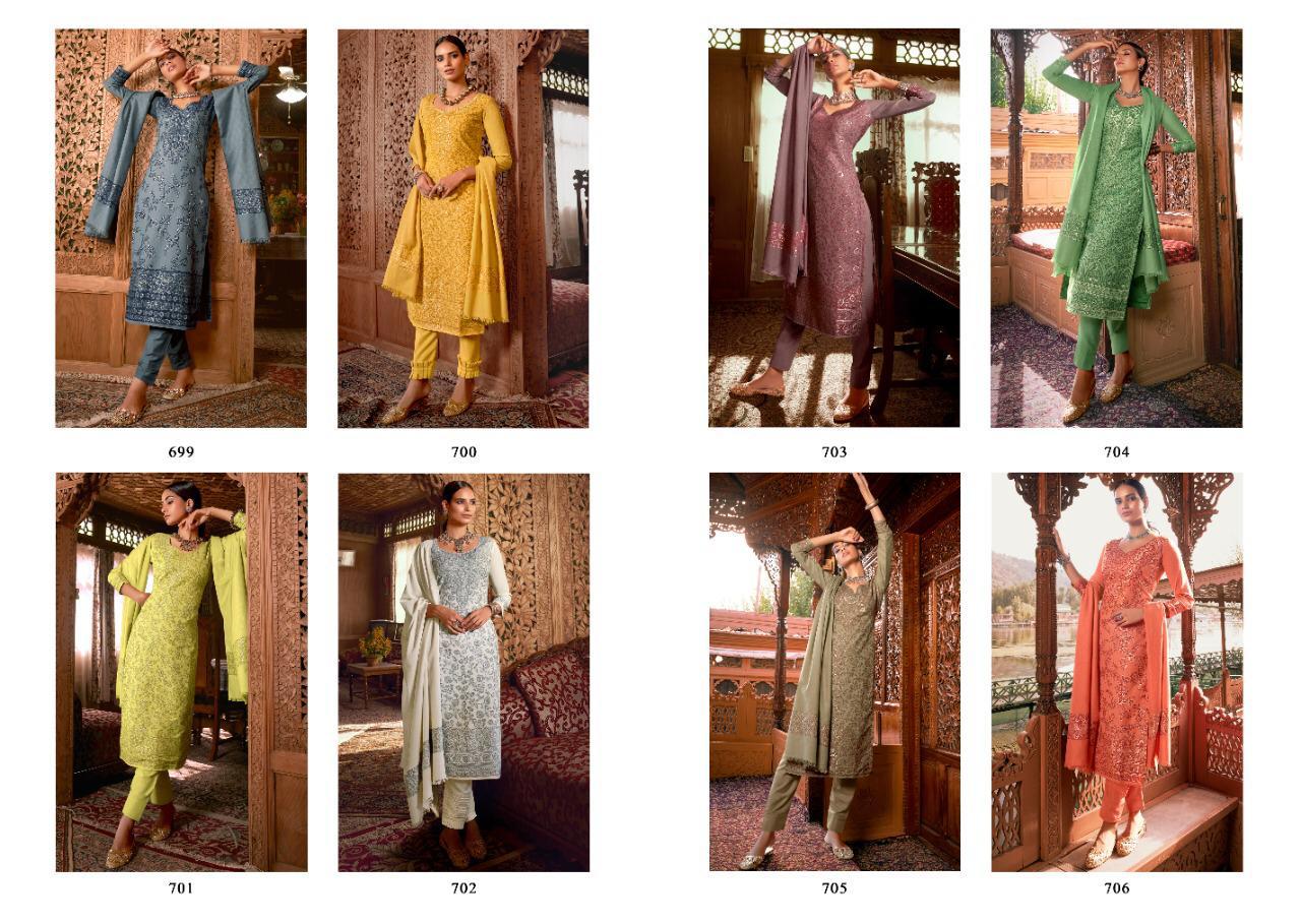 Ibiza Anaya Designer Handloom Weaving Pashmina Suits Wholesale