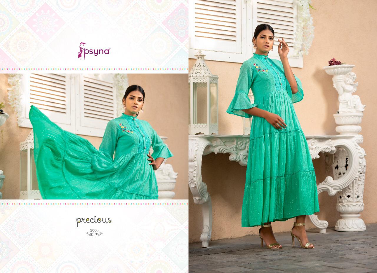 Psyna Precious Vol 2 Designer Three Layers Flyer Cotton Gowns Wholesale