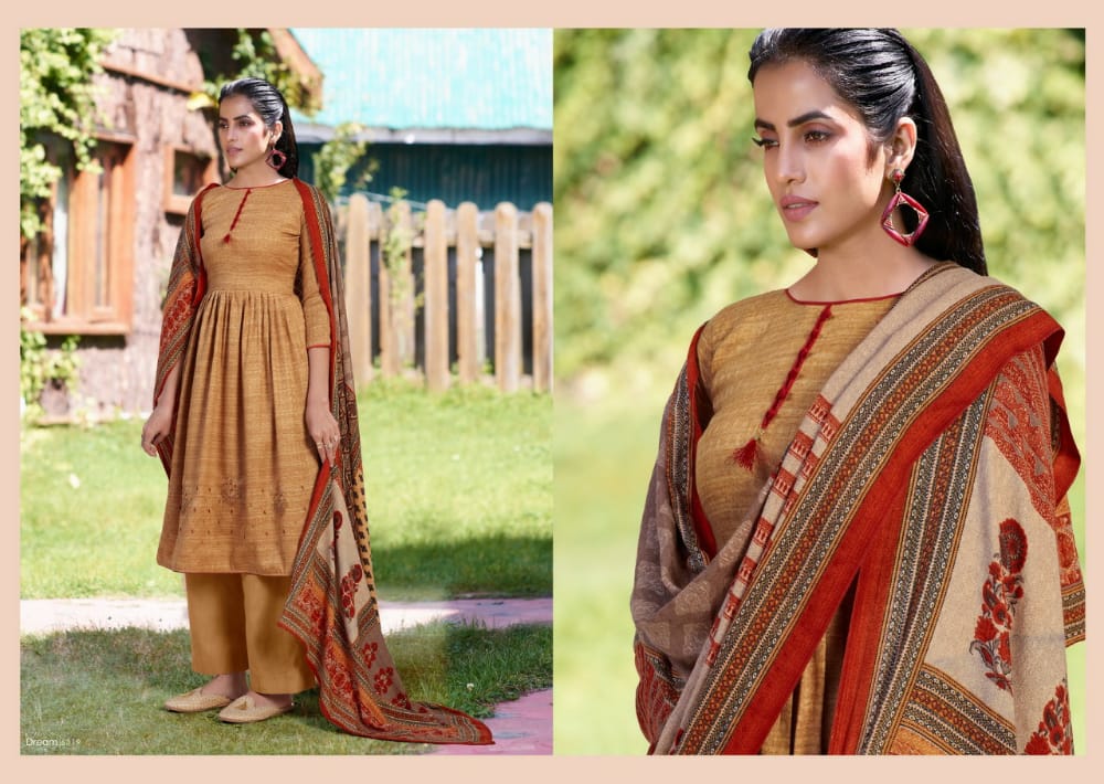 Levisha Meridel Designer Pashmina Nagative Print With Self Embroidery Work Suits Wholesale