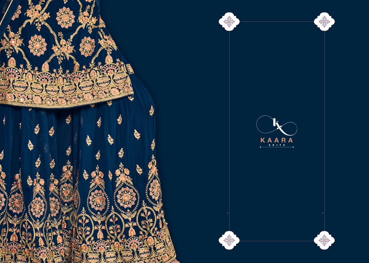 Kaara Suit Nazakat Vol 5 Designer Georgette Embroidery Work With Four Side Lace Dupatta Partywear Suits Wholesale