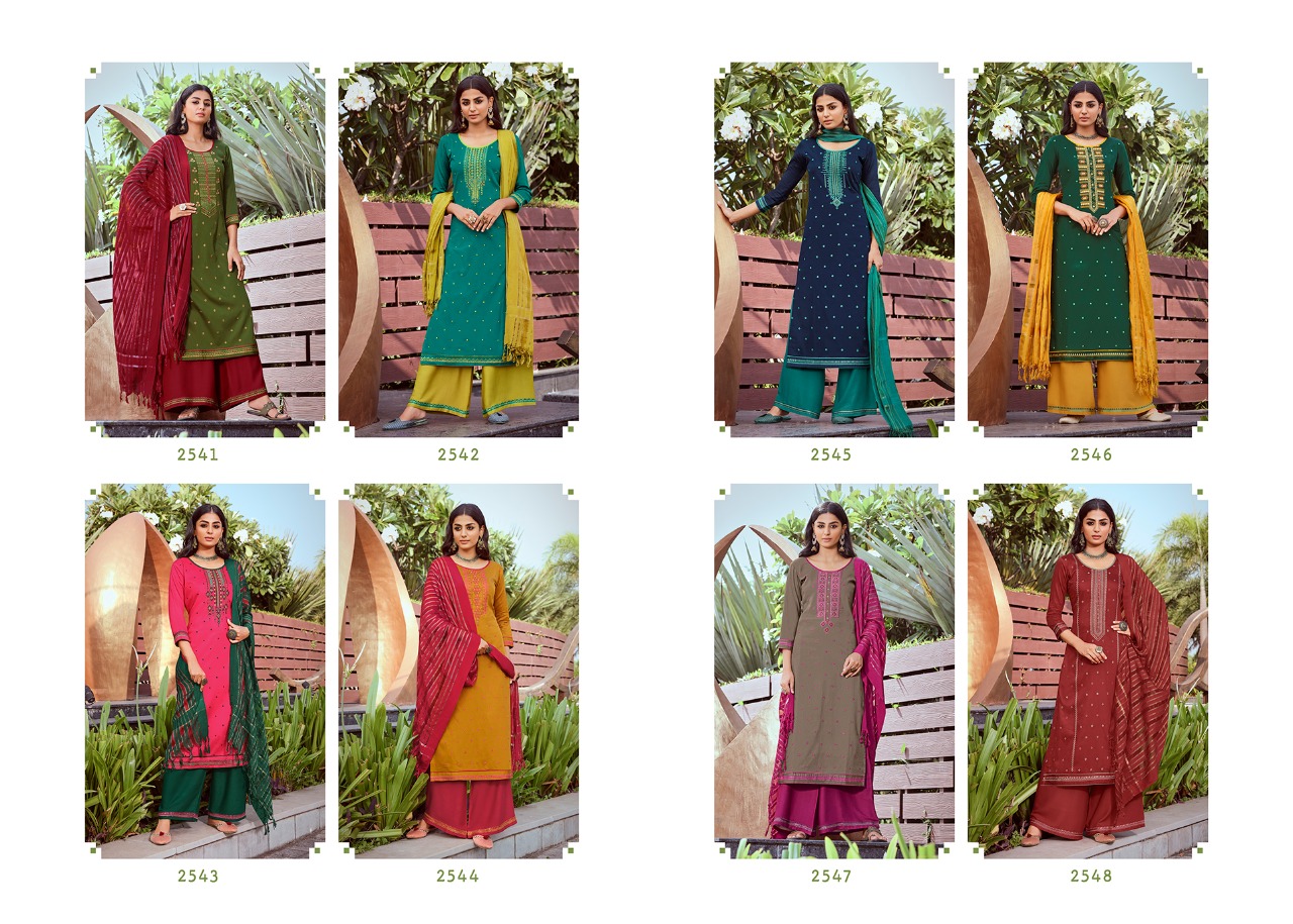 Kessi Rangoon Tyohaar Designer Stitch Jam Silk With Embroidery Work And Khatli Work Suits Wholesale
