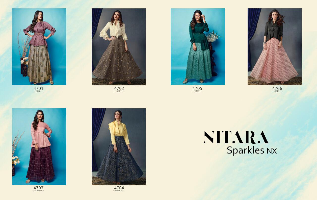 Sparkles Nx Designer Most Modern Party Wear 2 Sapret Pieces Wholesale