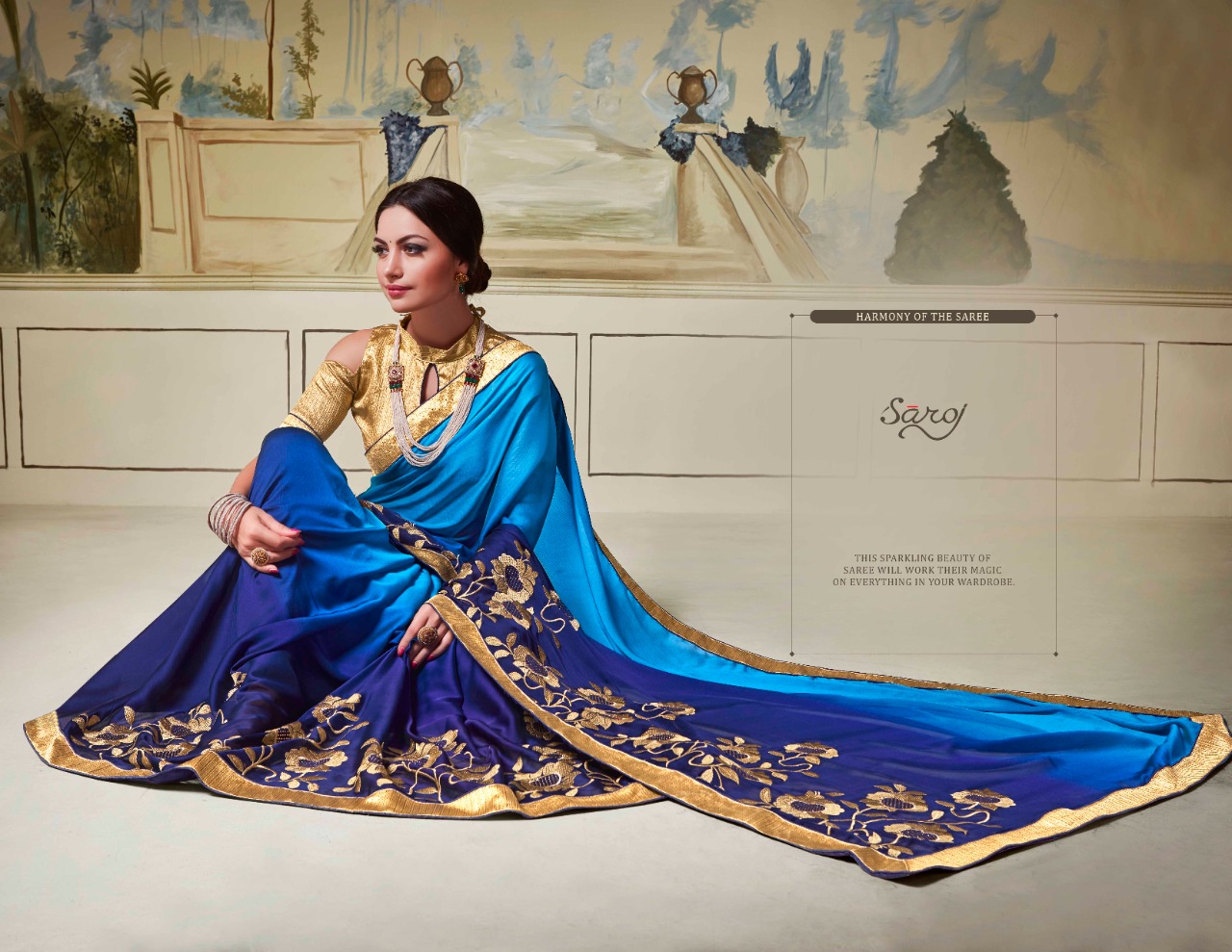Saroj Saree Rashmi Rangoli Silk With Heavy Padding Work Sarees Wholesale