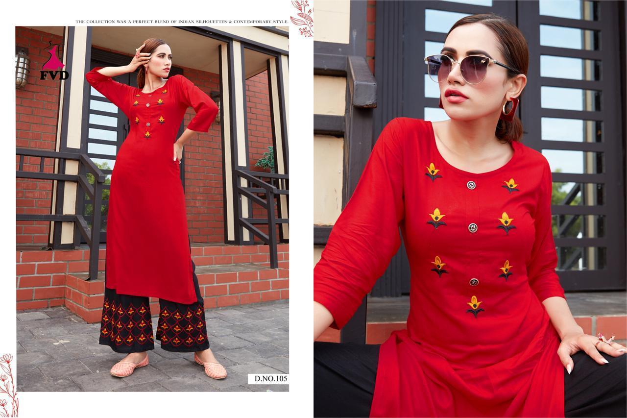 Fashionvalley Dress Jalwa Vol 1 Designer Rayon Embroidery Work Top And Plazzo Wholesale