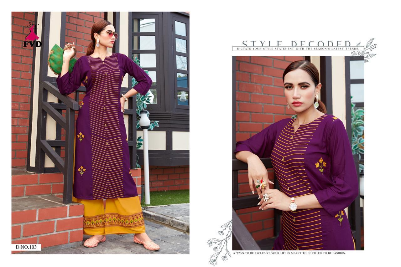 Fashionvalley Dress Jalwa Vol 1 Designer Rayon Embroidery Work Top And Plazzo Wholesale
