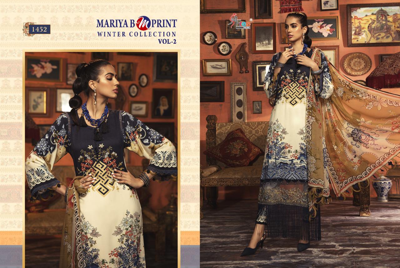 Shree Fab Maria B M Prints Winter Collection Vol 2 Designer Pashmina Print With Embroidery Work Suits Wholesale