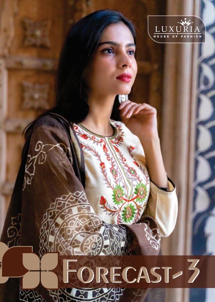 Luxuria Forecast 3 Designer Rayon Embroidery Kurti With Linen Dupatta Wholesale