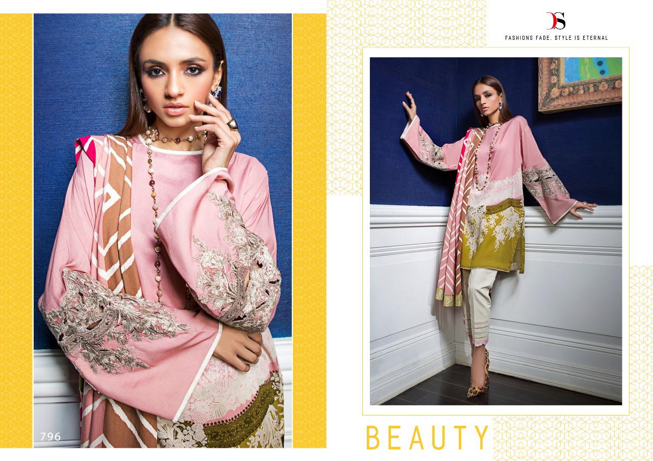 Deepsy Suits Sana Safinaz Muzlin Pashmina Designer Pashmina Print With Embroidery Work Suits Wholesale