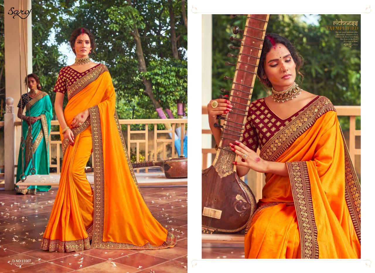 Saroj Afreen Vichitra Silk With Heavy Border Sarees Wholesale