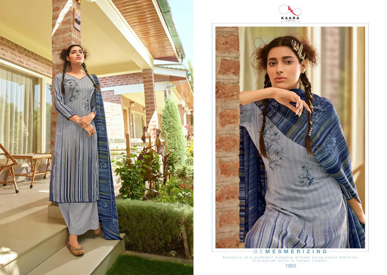 Kaara Suit Patola Self Woven Pashmina Print With Embroidery Work Suits Wholesale