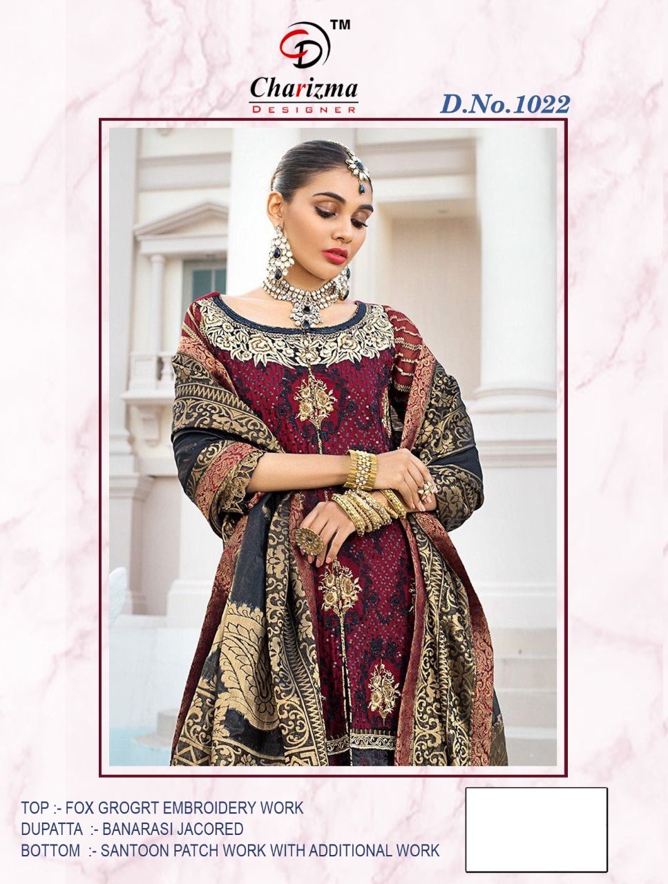 Charizma Designer Heavy Fox Georgette With Embroidery Work Suits In Single