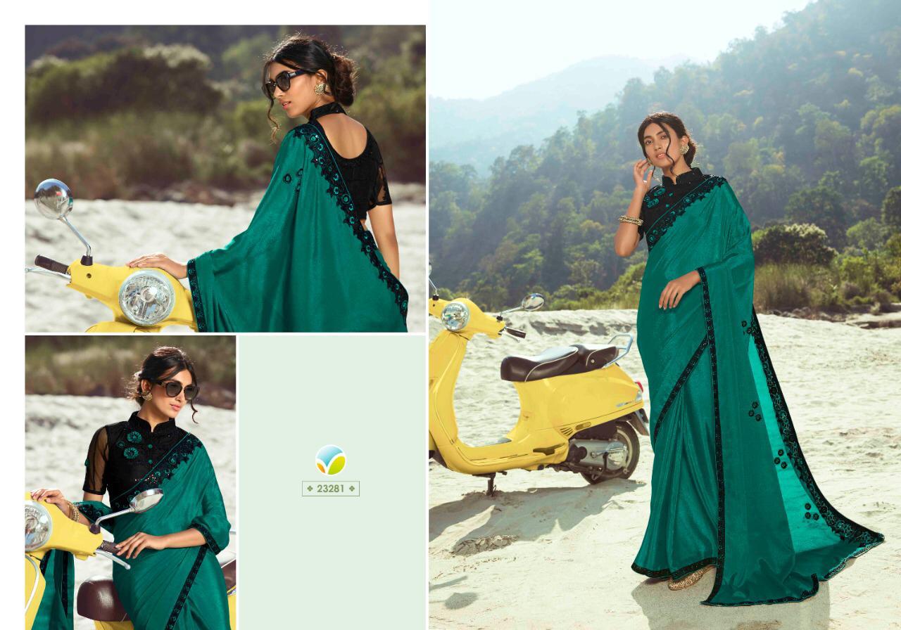 Vinay Fashion Sheesha Afreen 2 Designer Diamond Jacquard Glitter Chiffon Sarees Wholesale