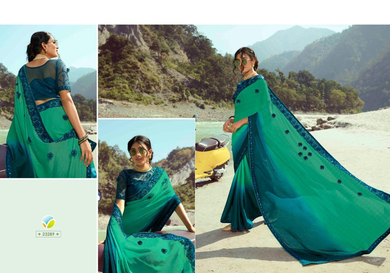 Vinay Fashion Sheesha Afreen 2 Designer Diamond Jacquard Glitter Chiffon Sarees Wholesale