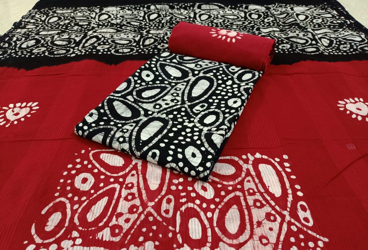 Soft Cotton Wax Batik Printed Suits Wholesale