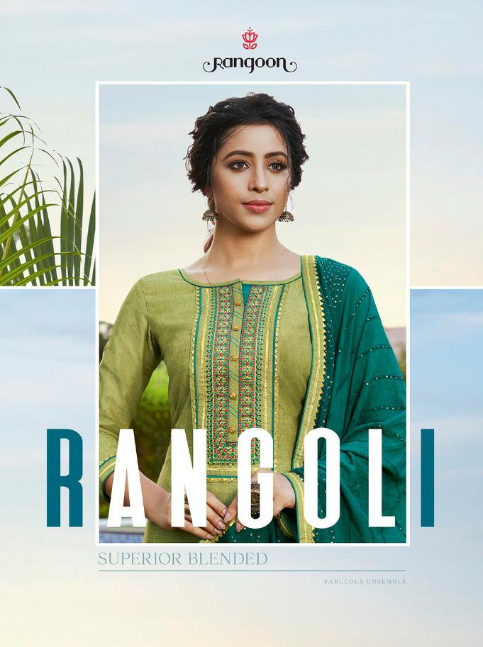 Rangoon Rangoli Designer Solid Silk With Ethnic Work Stitch Ready To Wear Suits Wholesale