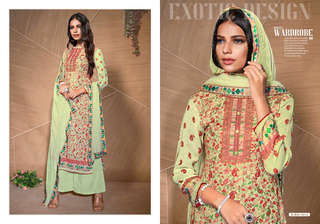 Bipson Kashmiri Queen 1011-1014 Designer Woolen Pashmina Digital Printed Suits