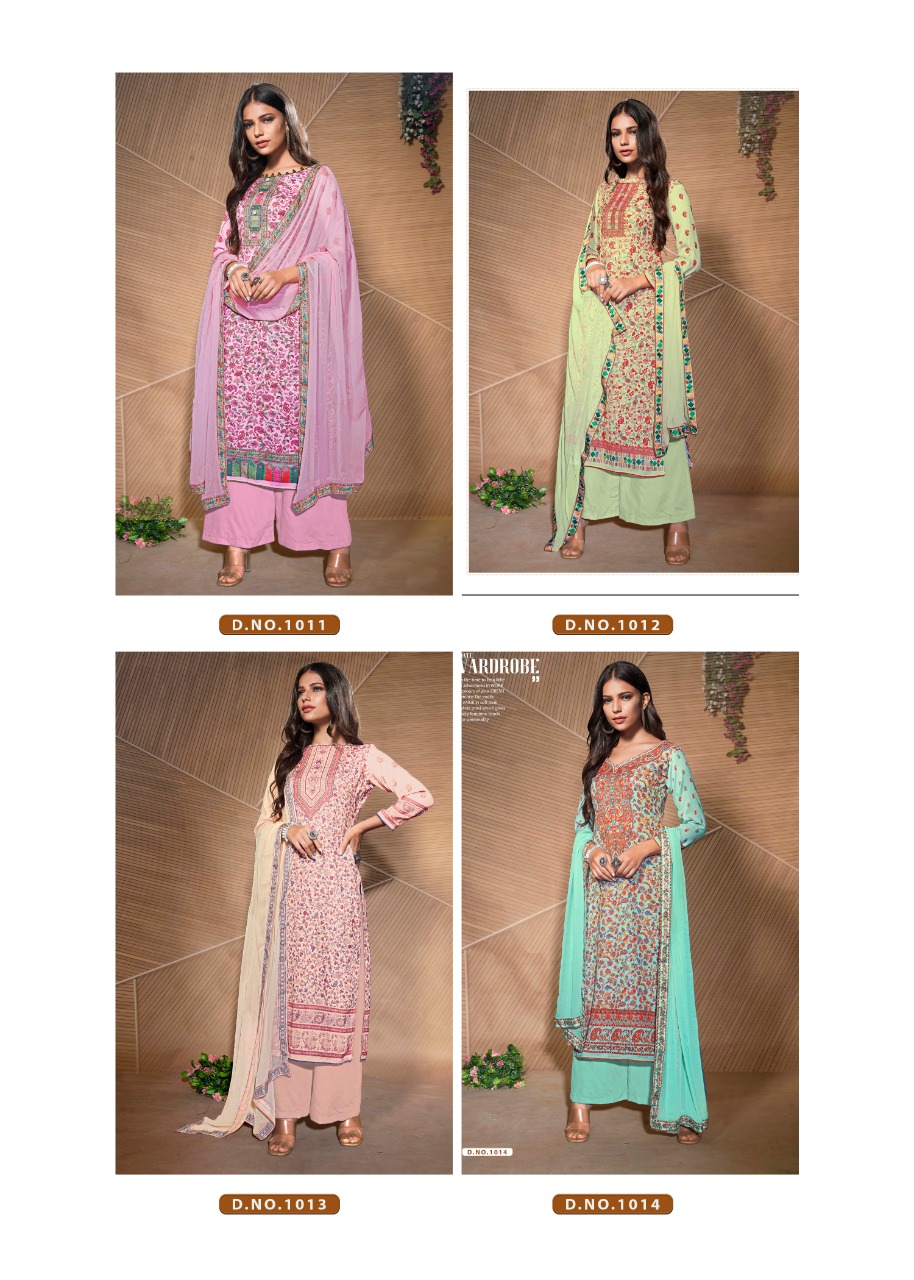Bipson Kashmiri Queen 1011-1014 Designer Woolen Pashmina Digital Printed Suits