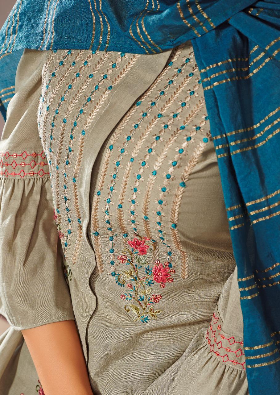 Vink Starlight 2 Designer Viscose Silk Stitch Kurta With Embroiderd Bottom And Jacquard Dupatta Wholesale
