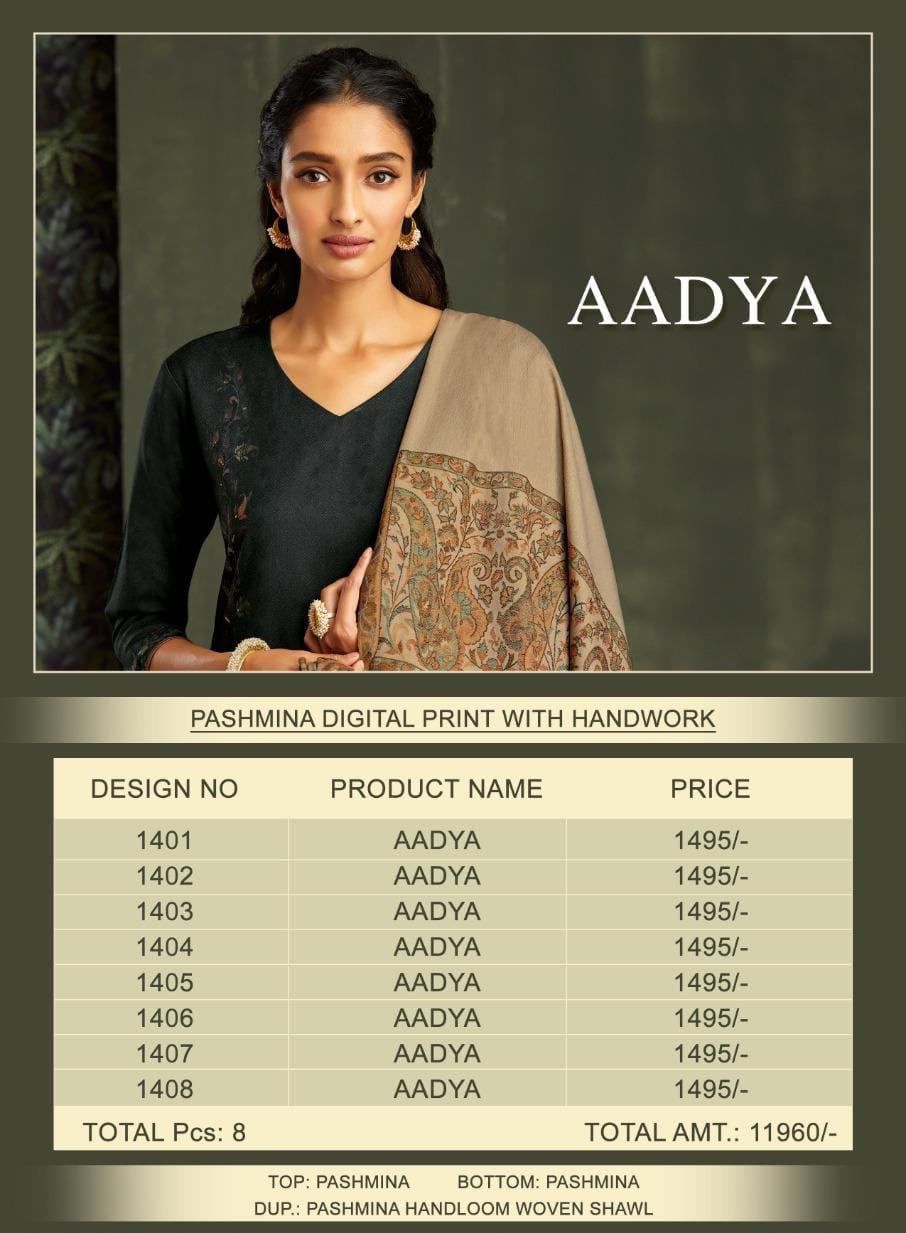 Omtex Aadya Designer Pashmina With Pashmina Woven Shawl Dupatta Suits Wholesale