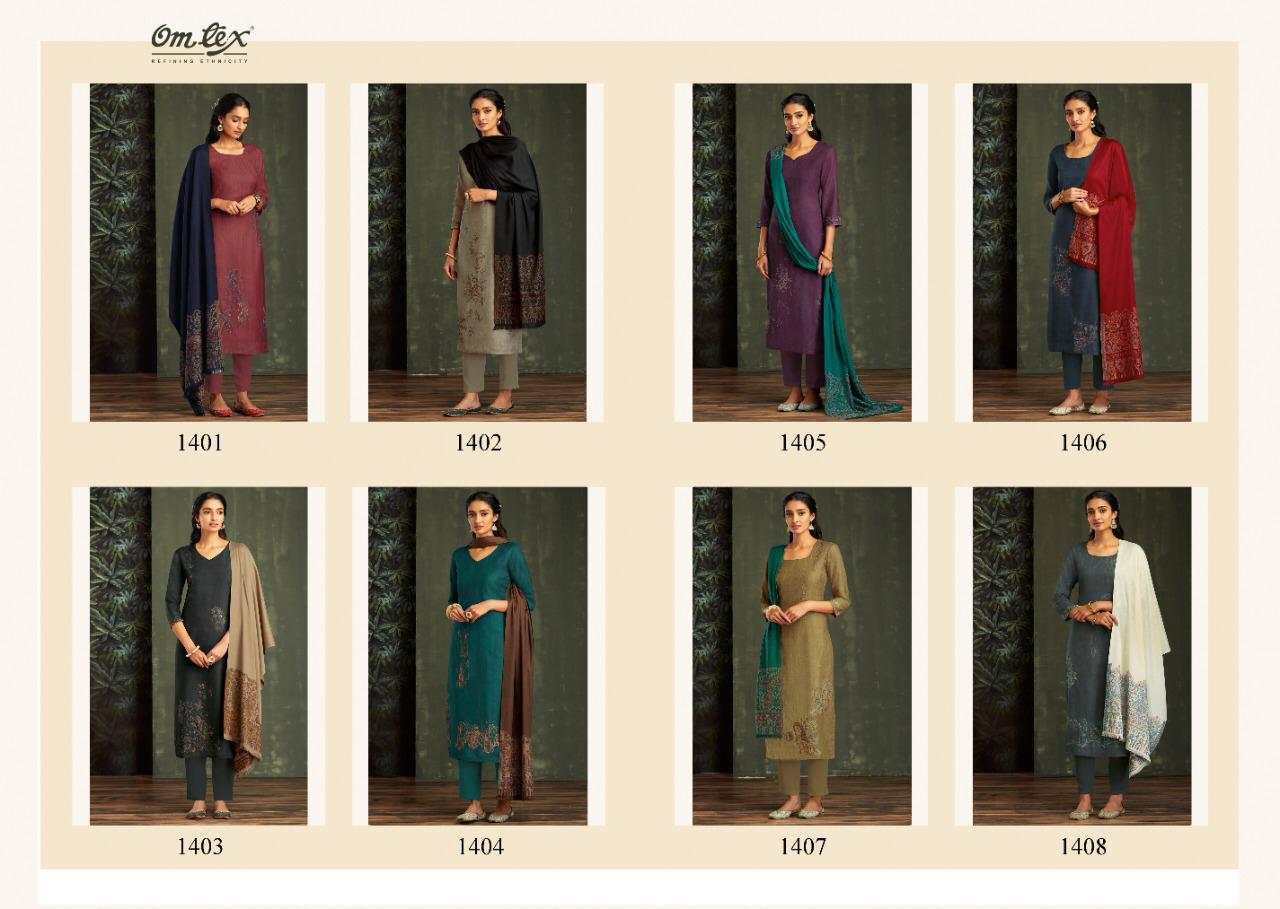 Omtex Aadya Designer Pashmina With Pashmina Woven Shawl Dupatta Suits Wholesale