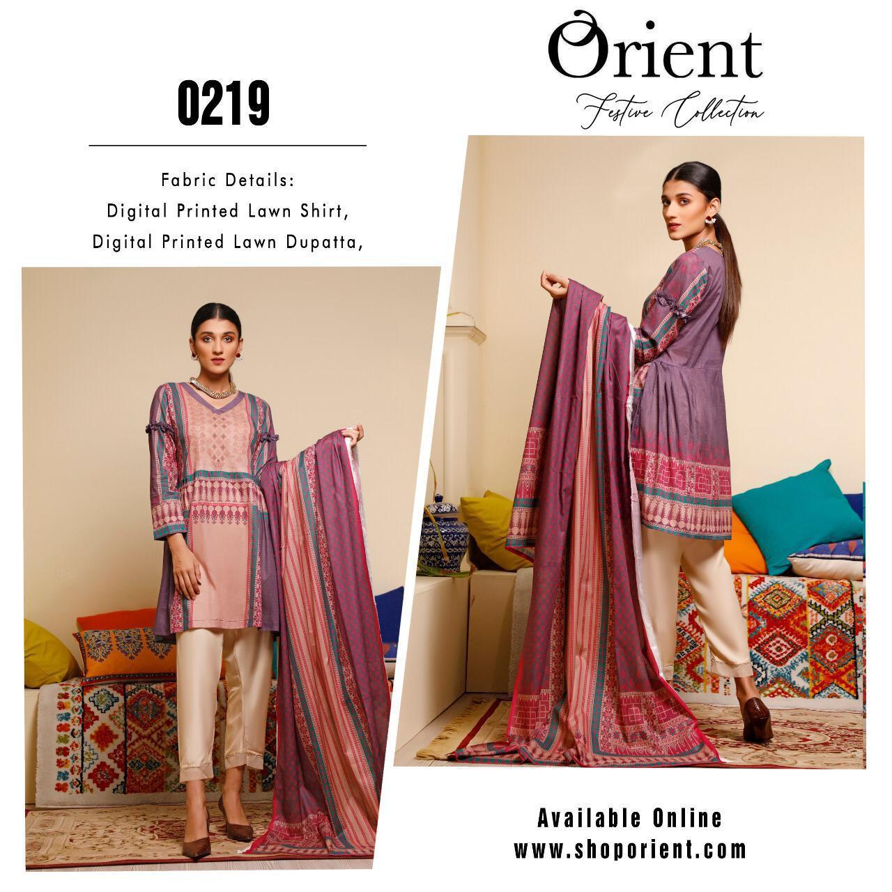 Orient Festive Collection Designer Airjet Luxury Lawn Suit With Lawn Dupatta Wholesale