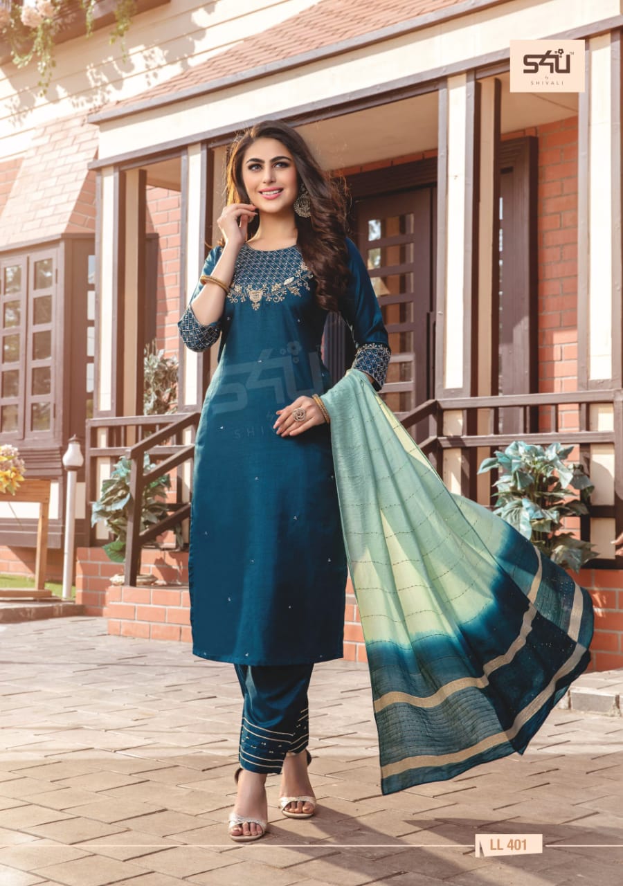 S4u Limelight Vol 4 Designer Party Wear Heavy Embroidery Suits Wholesale