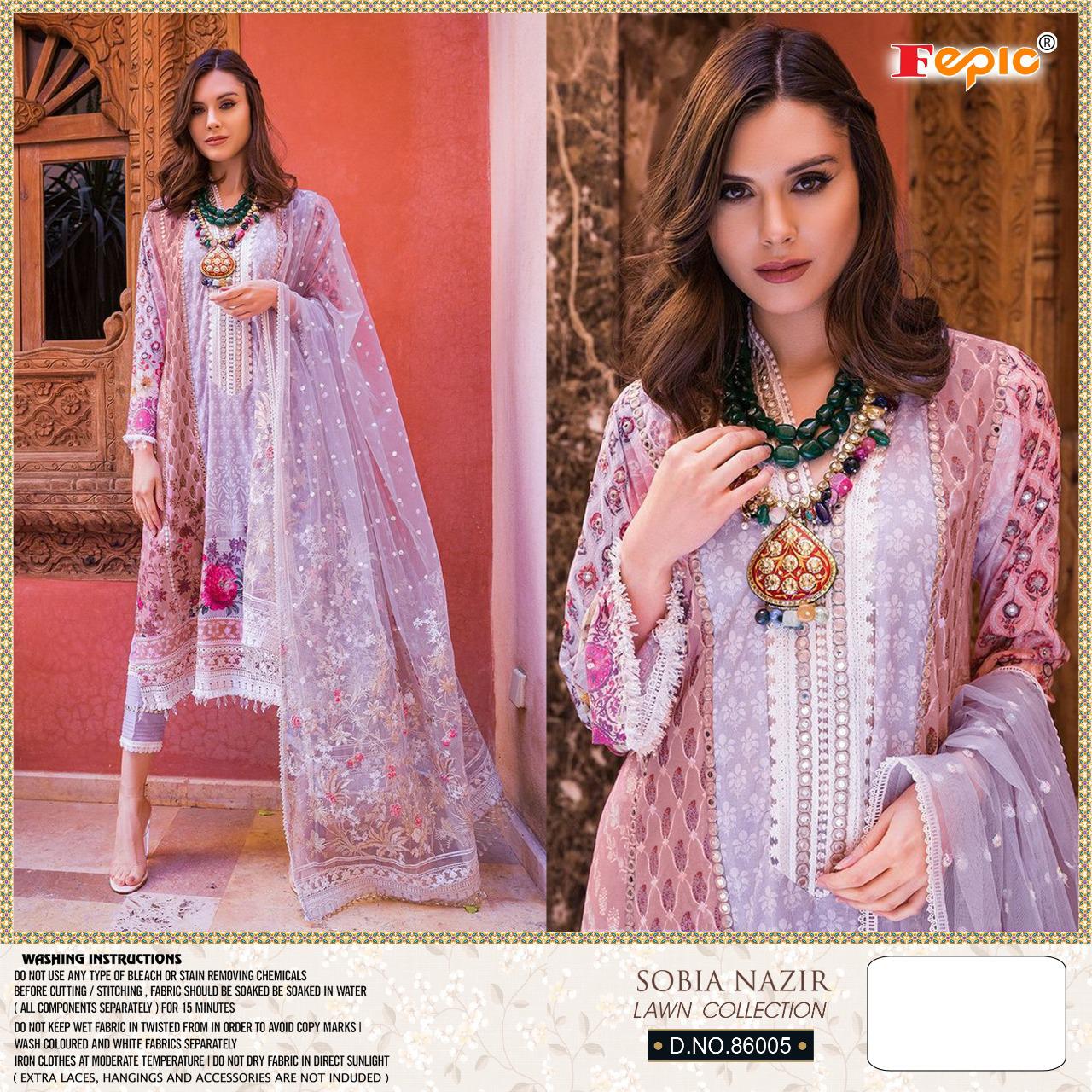 Fepic Rosemeen Sobia Nazir Lawn Collection Heavy Embroided Designer Suits Wholesale