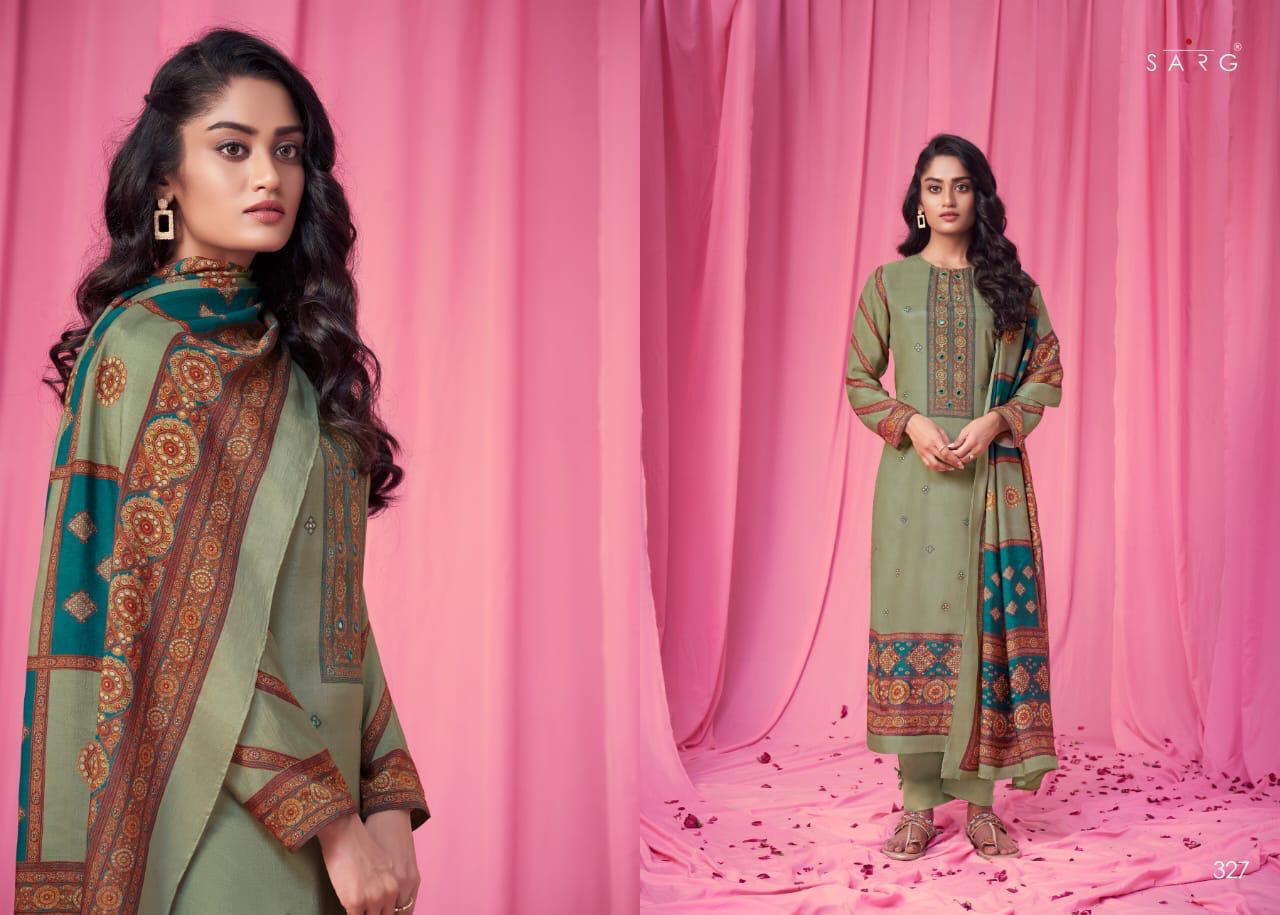 Sarg Rang Mahel Muslin Silk Digital Print With Hand Work Suits Wholesale Available At Best Rates