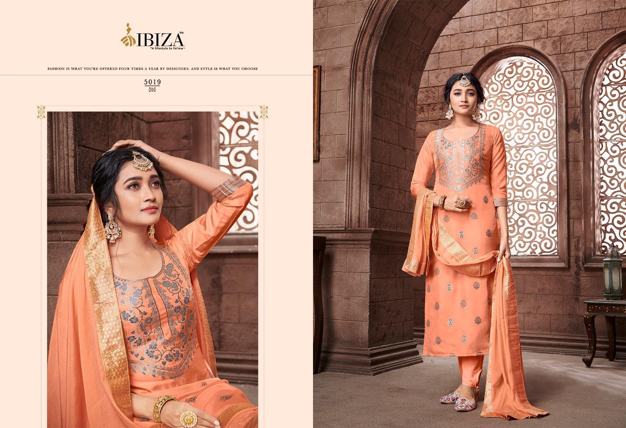 Ibiza Najakat Pure Russian Jacquard Designer Partywear Suits Wholesale Available At Best Rates