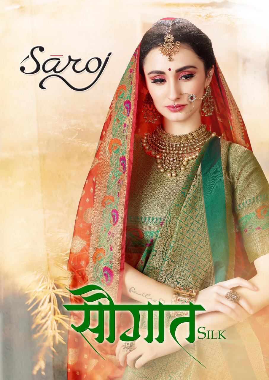 Saroj Saree  Saughat Designer  Silk With Viscose Border Festival Wear Sarees In Best Wholesale Rate