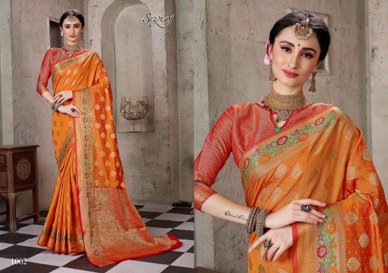 Saroj Saree  Saughat Designer  Silk With Viscose Border Festival Wear Sarees In Best Wholesale Rate